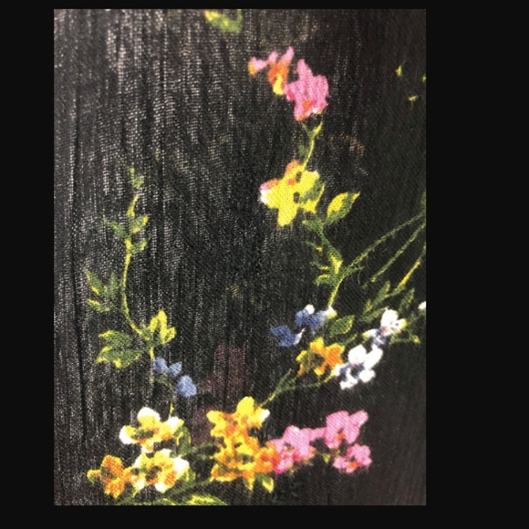 UO Marie Prairie Wrap Jumpsuit Black Floral Pants - Picture 6 of 8